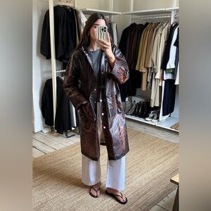 Ganni Tiger Print Rain Jacket Animal Print Waterproof Coat Size 36 Small Medium